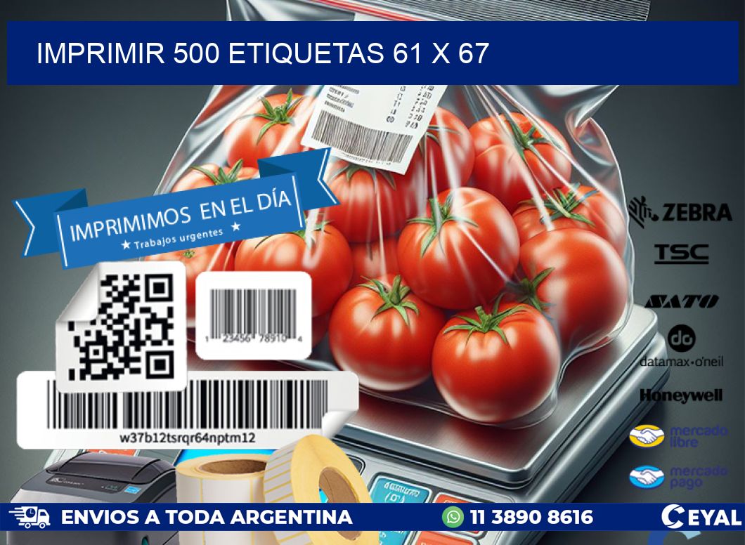 IMPRIMIR 500 ETIQUETAS 61 x 67