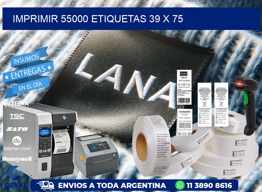 IMPRIMIR 55000 ETIQUETAS 39 x 75