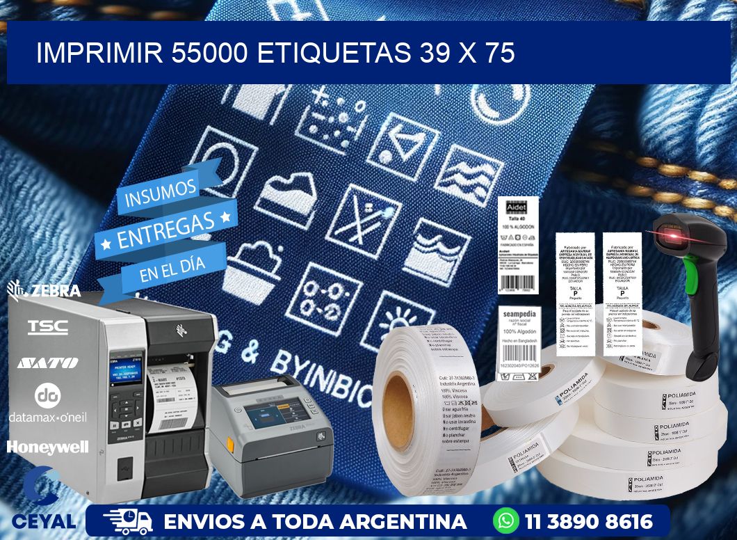 IMPRIMIR 55000 ETIQUETAS 39 x 75