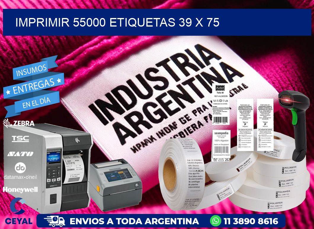 IMPRIMIR 55000 ETIQUETAS 39 x 75