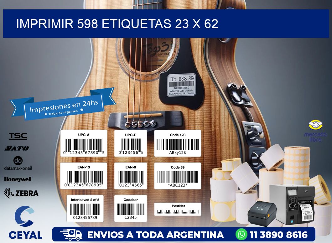 IMPRIMIR 598 ETIQUETAS 23 x 62