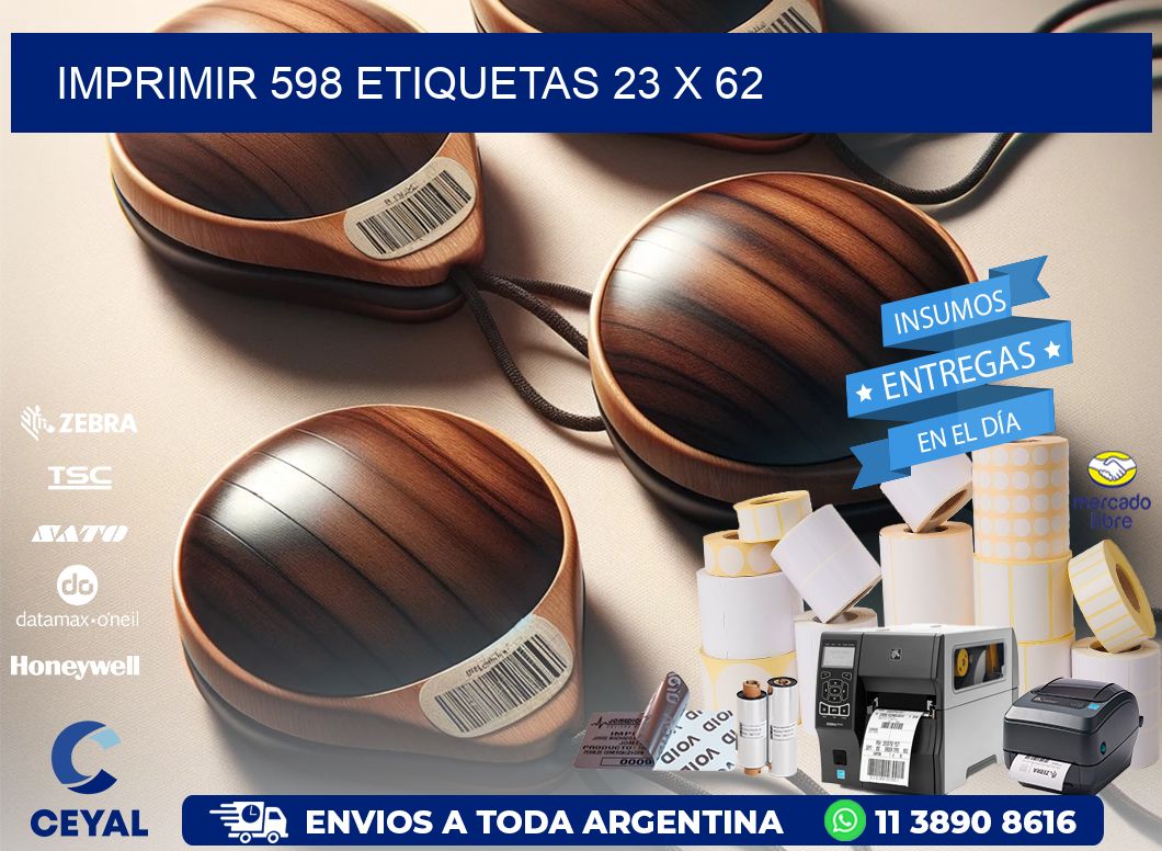 IMPRIMIR 598 ETIQUETAS 23 x 62