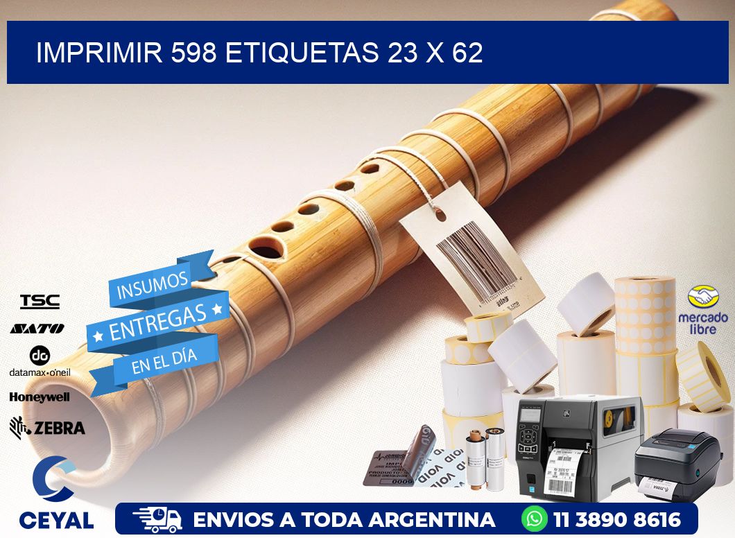 IMPRIMIR 598 ETIQUETAS 23 x 62