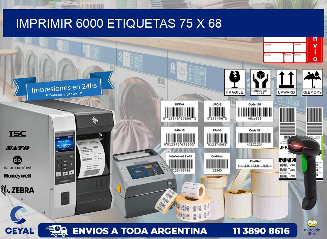 IMPRIMIR 6000 ETIQUETAS 75 x 68