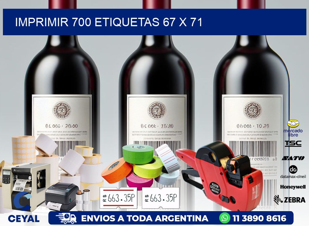 IMPRIMIR 700 ETIQUETAS 67 x 71