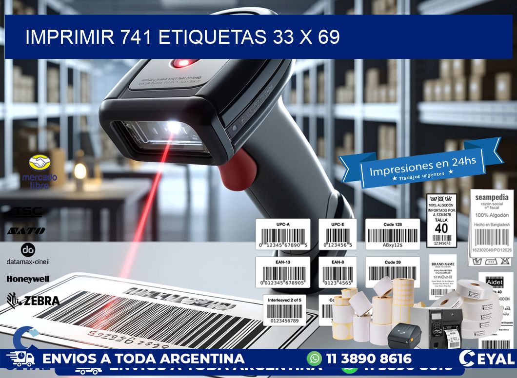 IMPRIMIR 741 ETIQUETAS 33 x 69