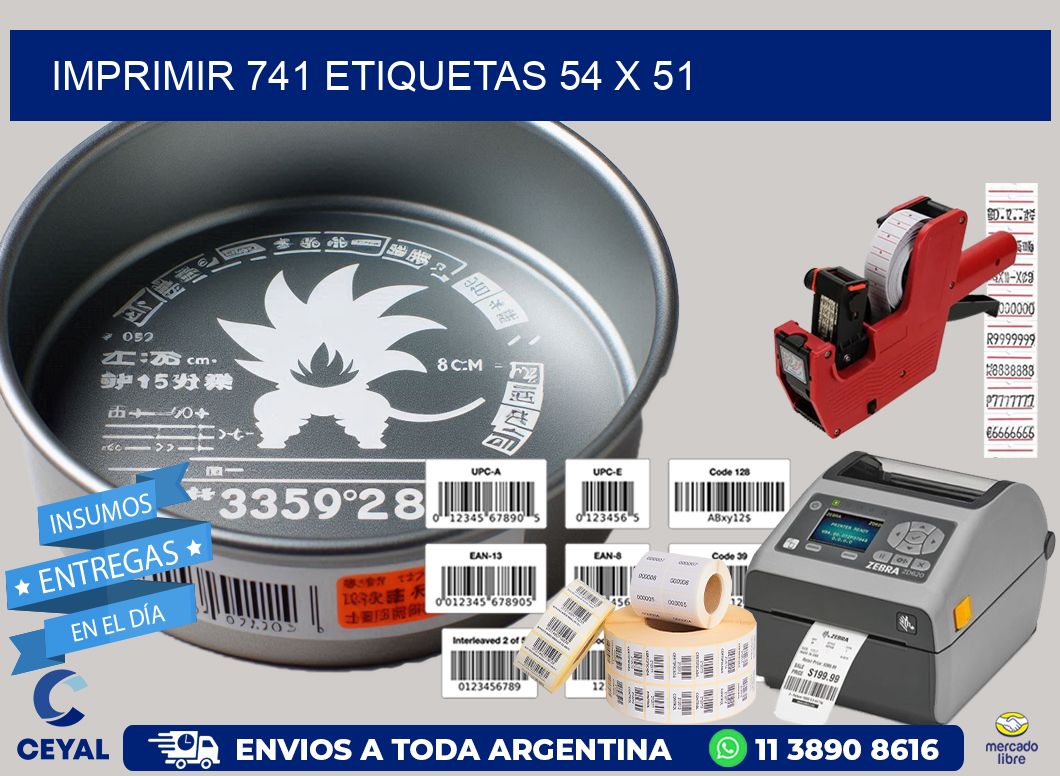 IMPRIMIR 741 ETIQUETAS 54 x 51