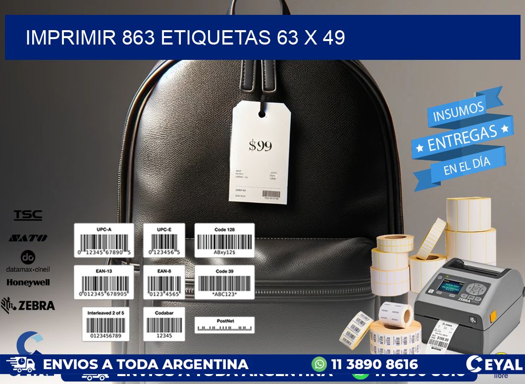 IMPRIMIR 863 ETIQUETAS 63 x 49