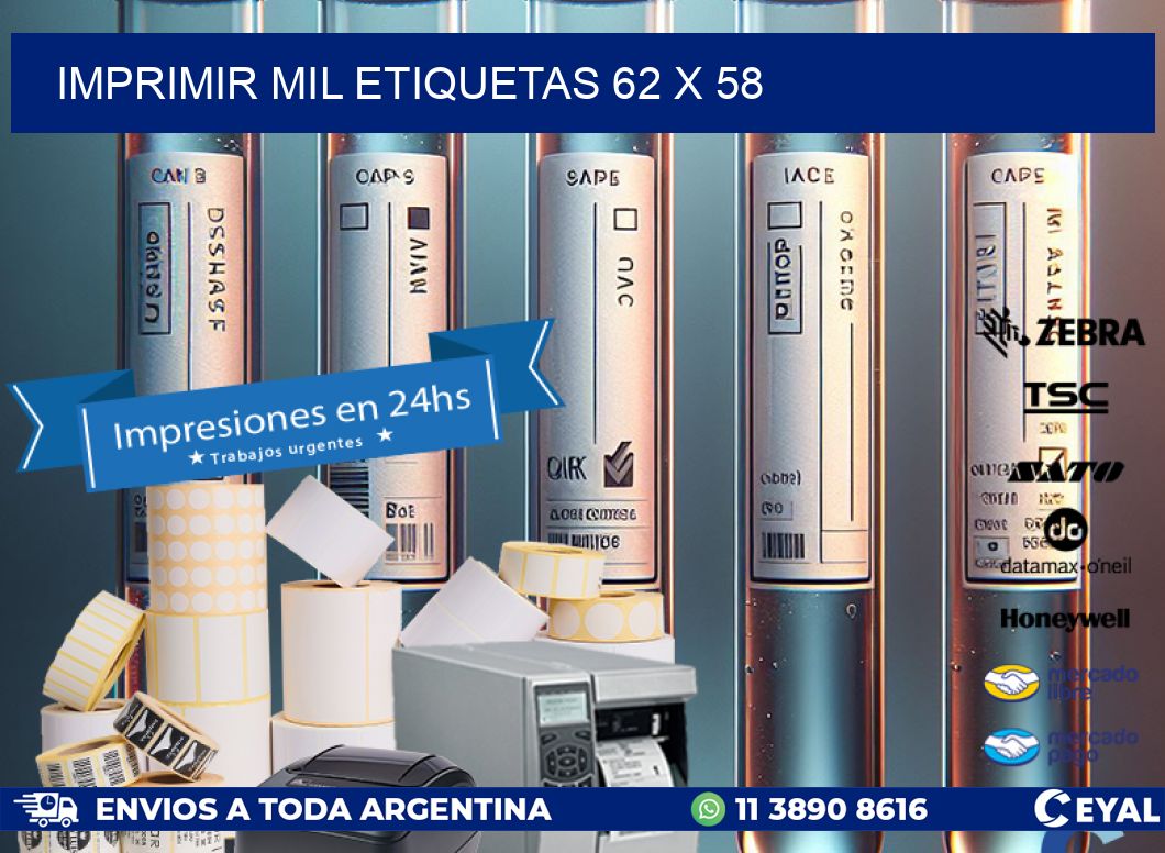 IMPRIMIR MIL ETIQUETAS 62 x 58