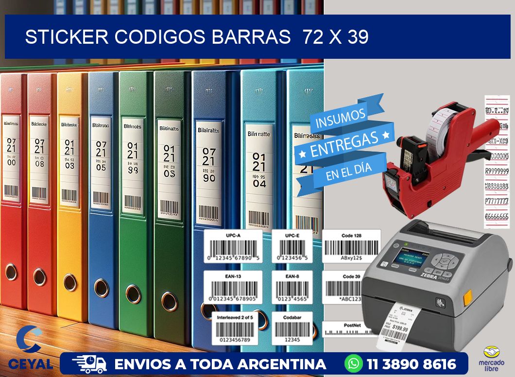 STICKER CODIGOS BARRAS  72 x 39