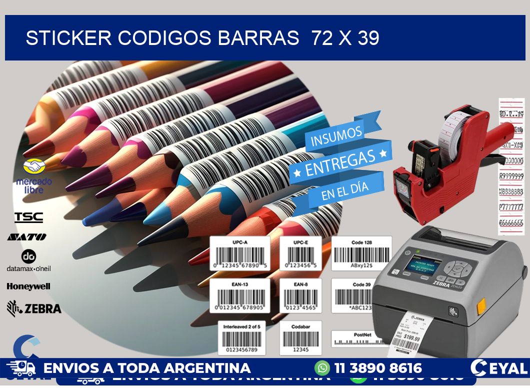 STICKER CODIGOS BARRAS  72 x 39