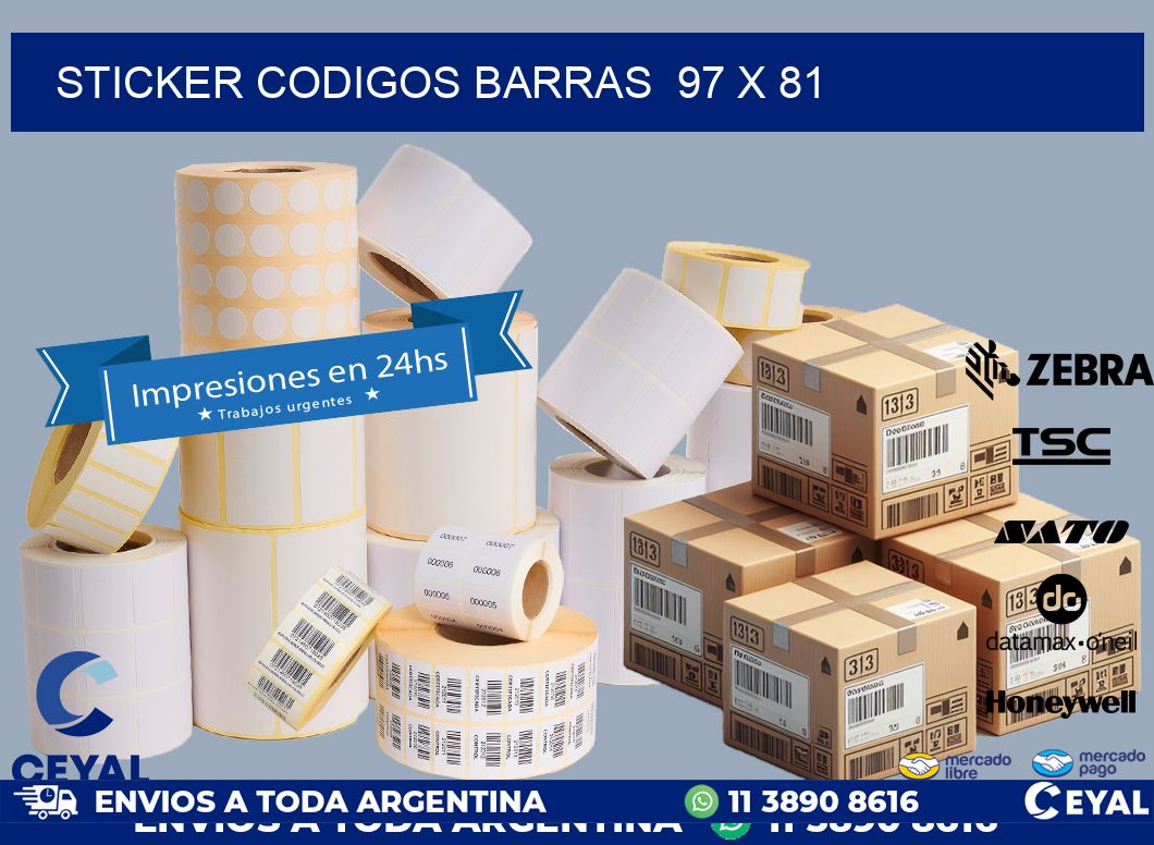 STICKER CODIGOS BARRAS  97 x 81