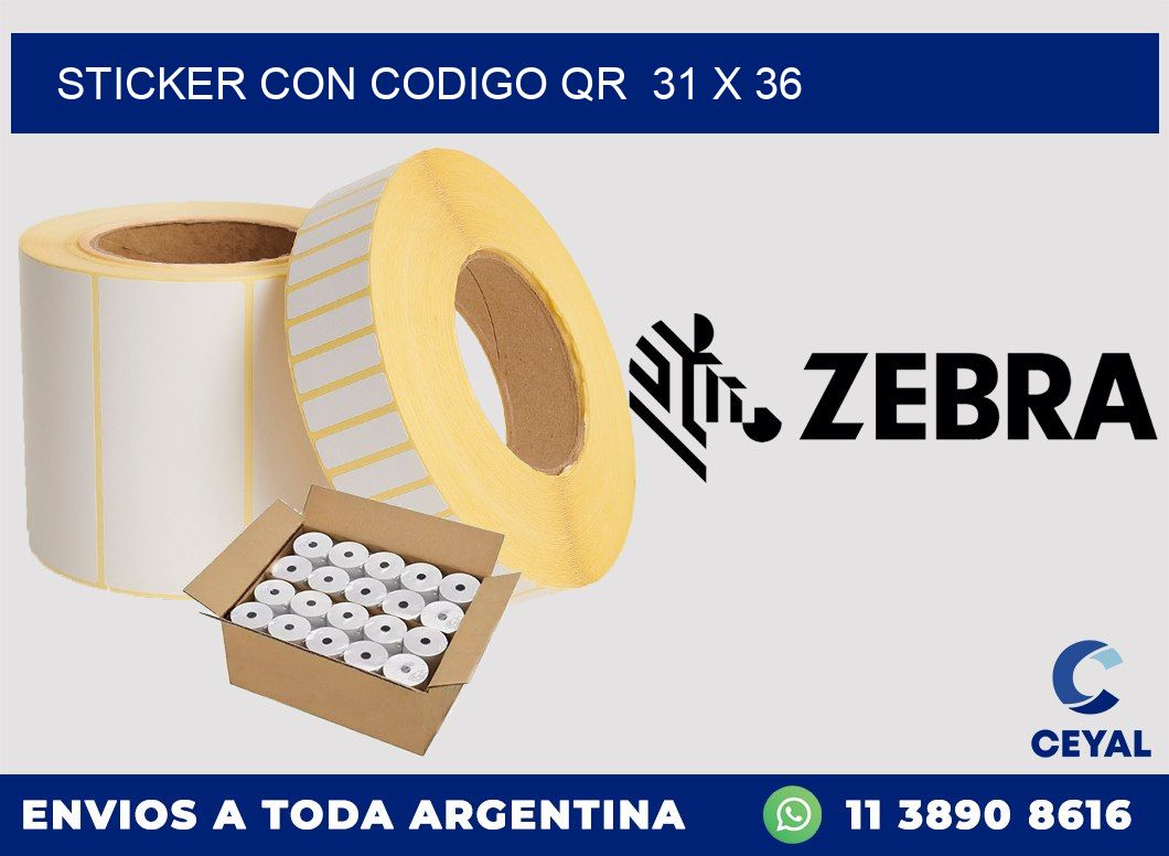 STICKER CON CODIGO QR 31 x 36
