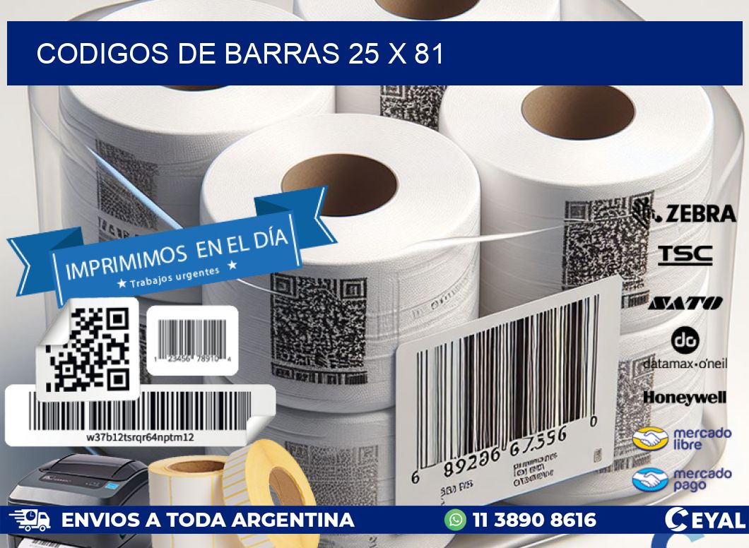 codigos de barras 25 x 81