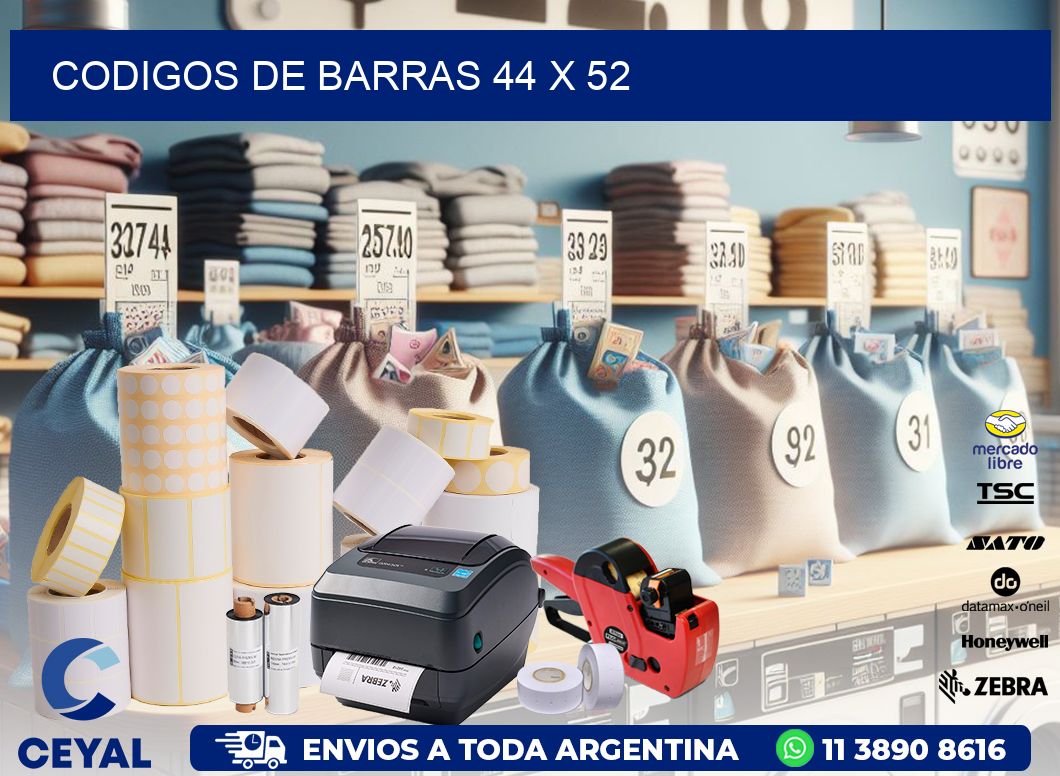 codigos de barras 44 x 52