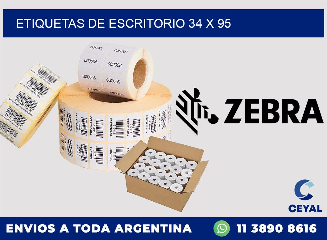 etiquetas de escritorio 34 x 95