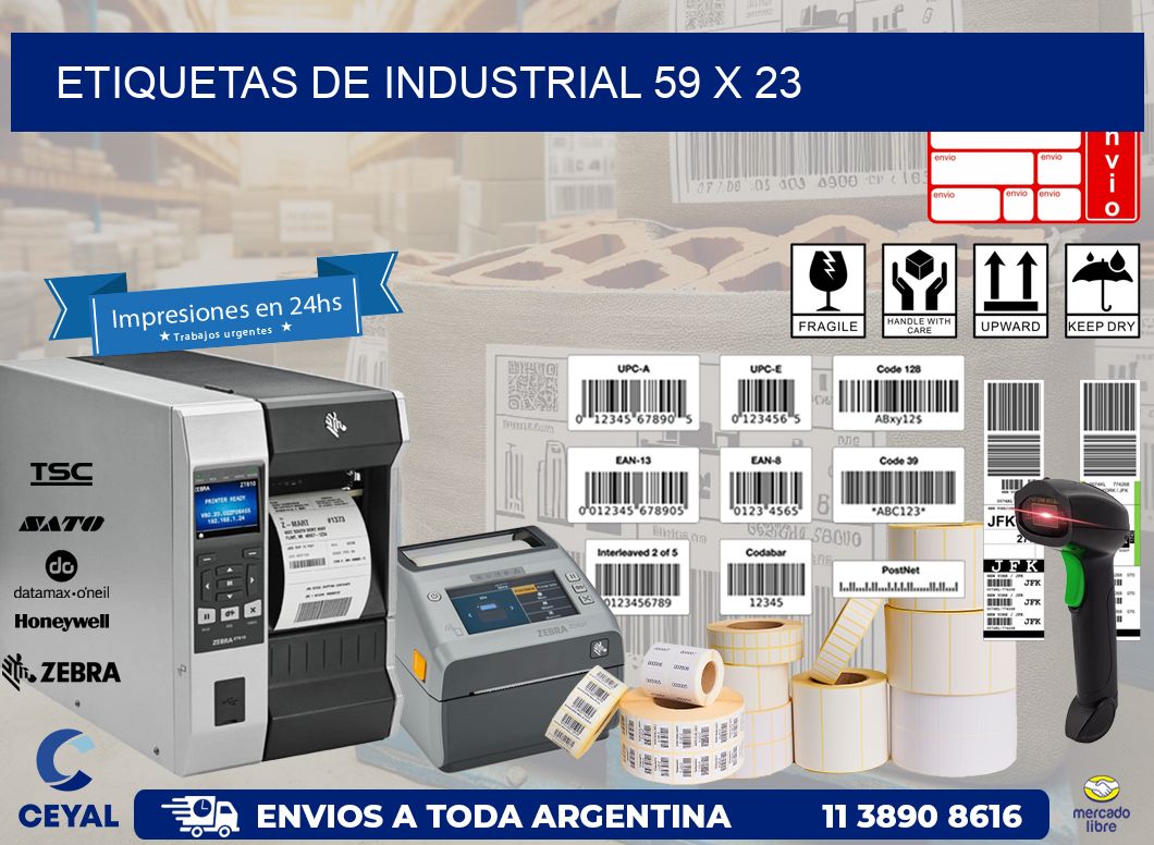 etiquetas de industrial 59 x 23
