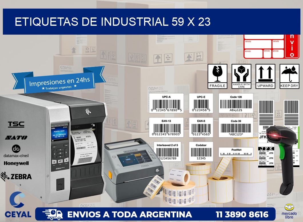 etiquetas de industrial 59 x 23
