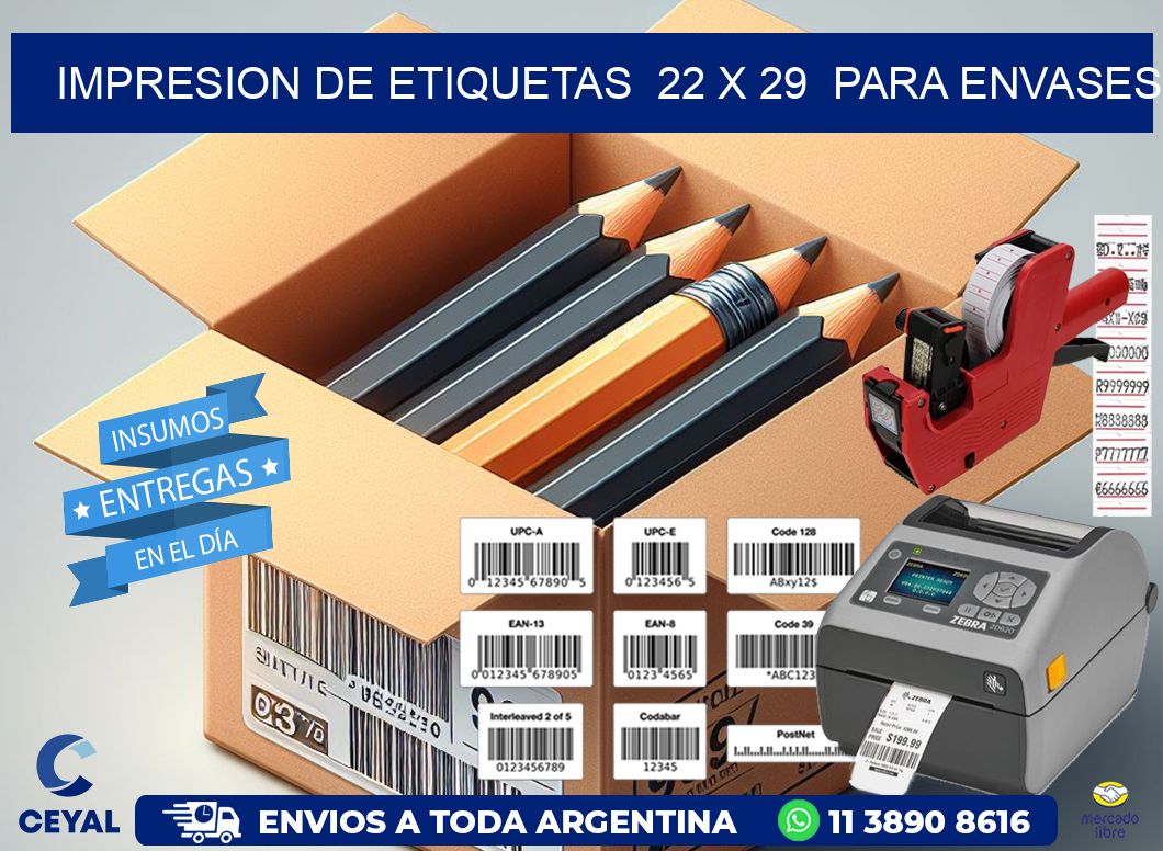 impresion de etiquetas  22 x 29  para envases