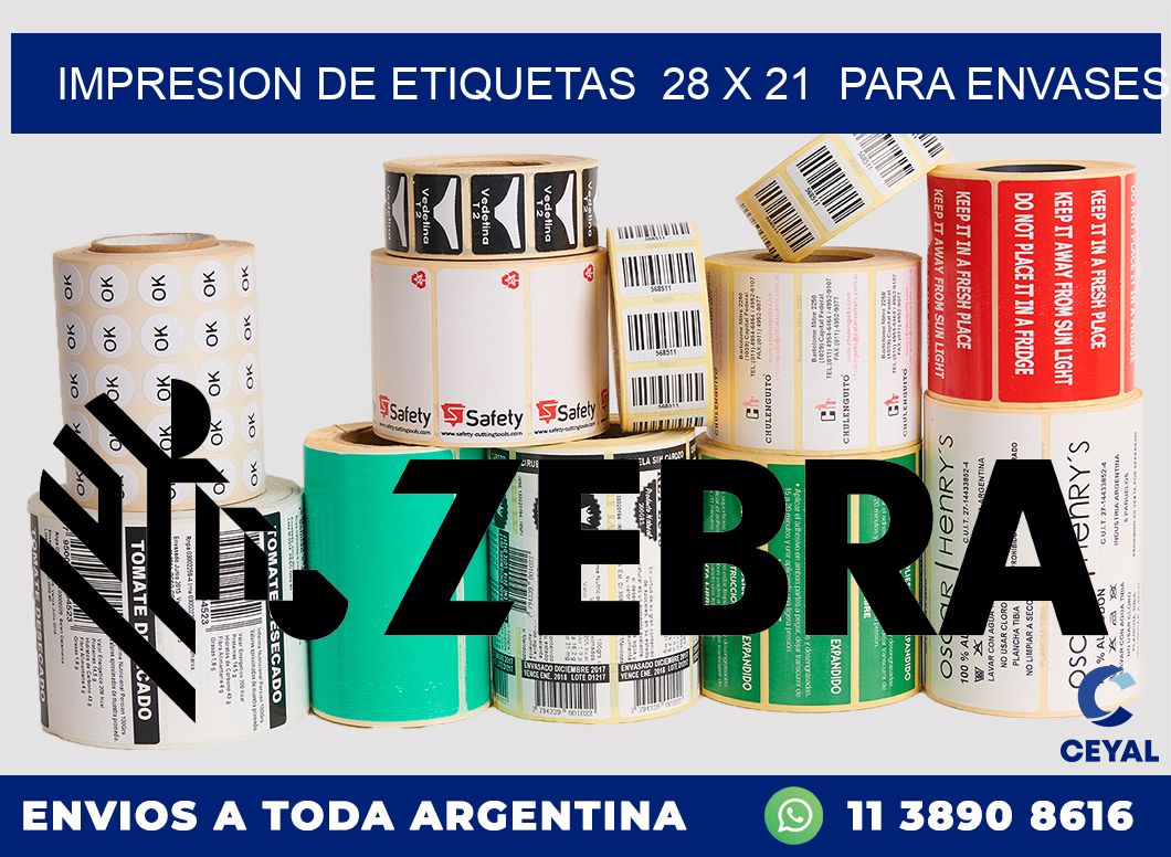 impresion de etiquetas  28 x 21  para envases