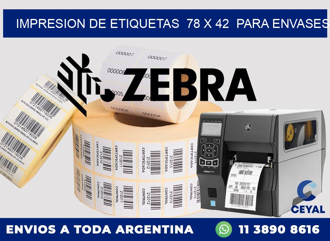 impresion de etiquetas  78 x 42  para envases