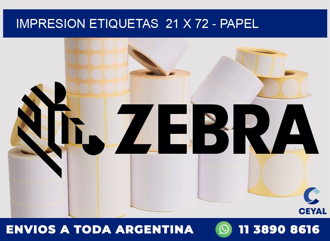 impresion etiquetas  21 x 72 - papel