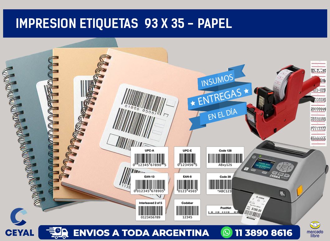 impresion etiquetas  93 x 35 - papel