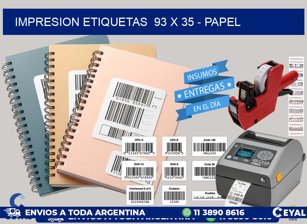 impresion etiquetas  93 x 35 - papel