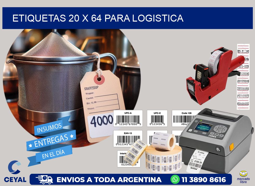 ETIQUETAS 20 x 64 PARA LOGISTICA