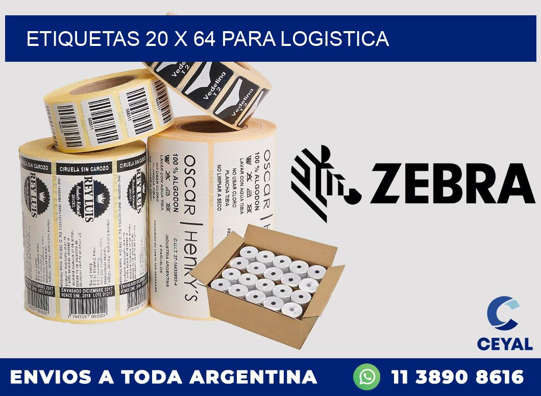 ETIQUETAS 20 x 64 PARA LOGISTICA