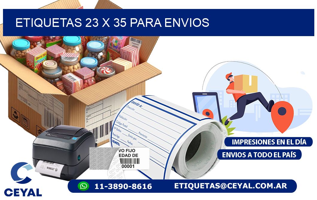 ETIQUETAS 23 x 35 PARA ENVIOS