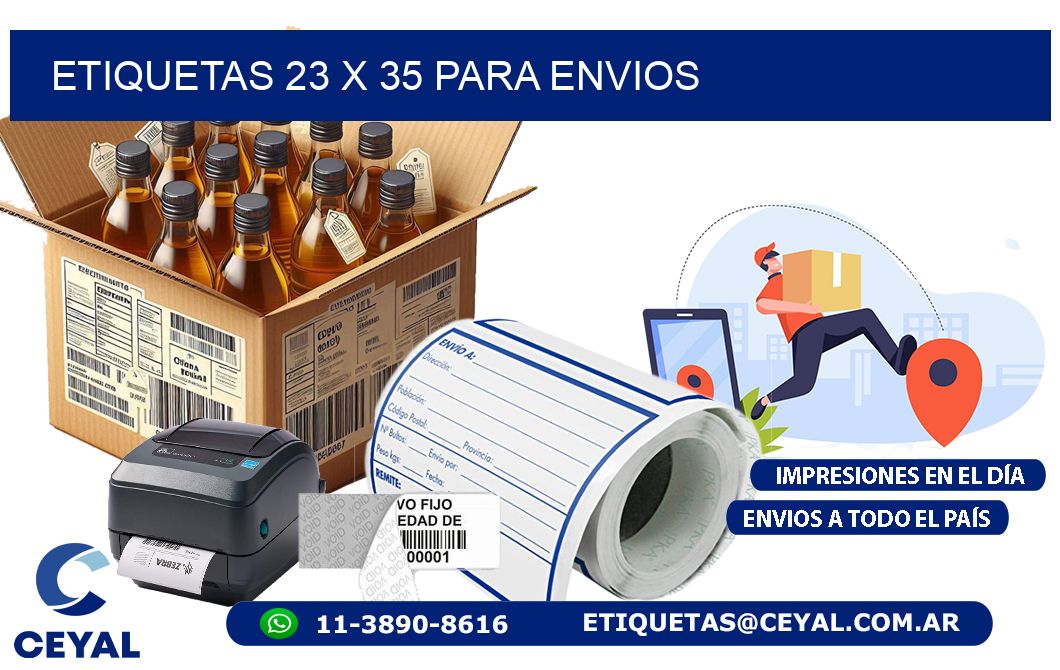 ETIQUETAS 23 x 35 PARA ENVIOS