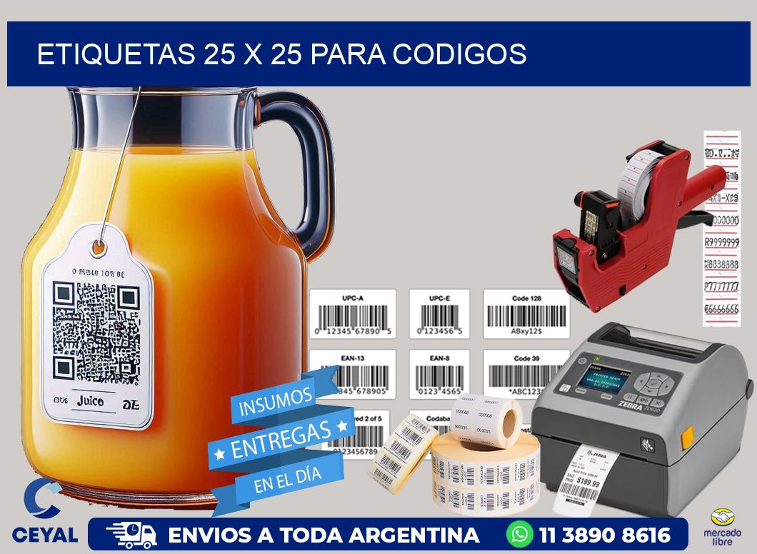 ETIQUETAS 25 x 25 PARA CODIGOS