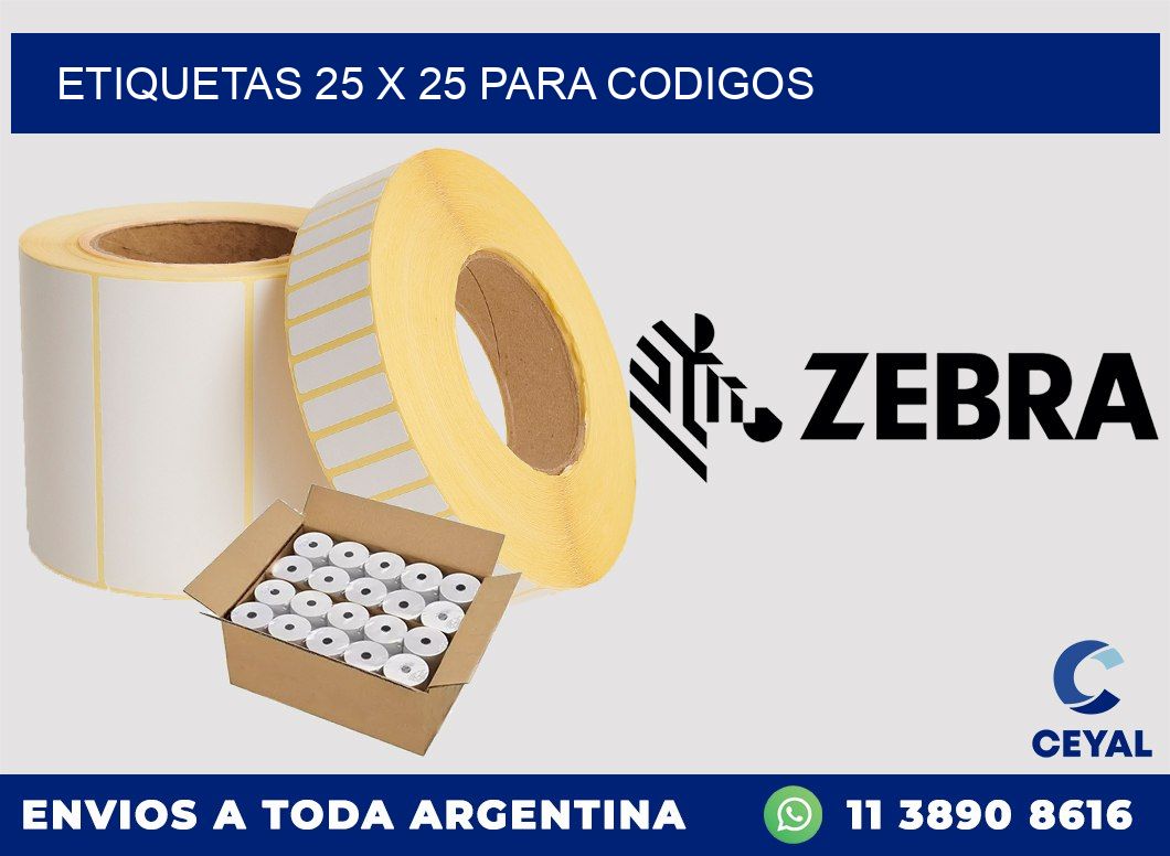 ETIQUETAS 25 x 25 PARA CODIGOS