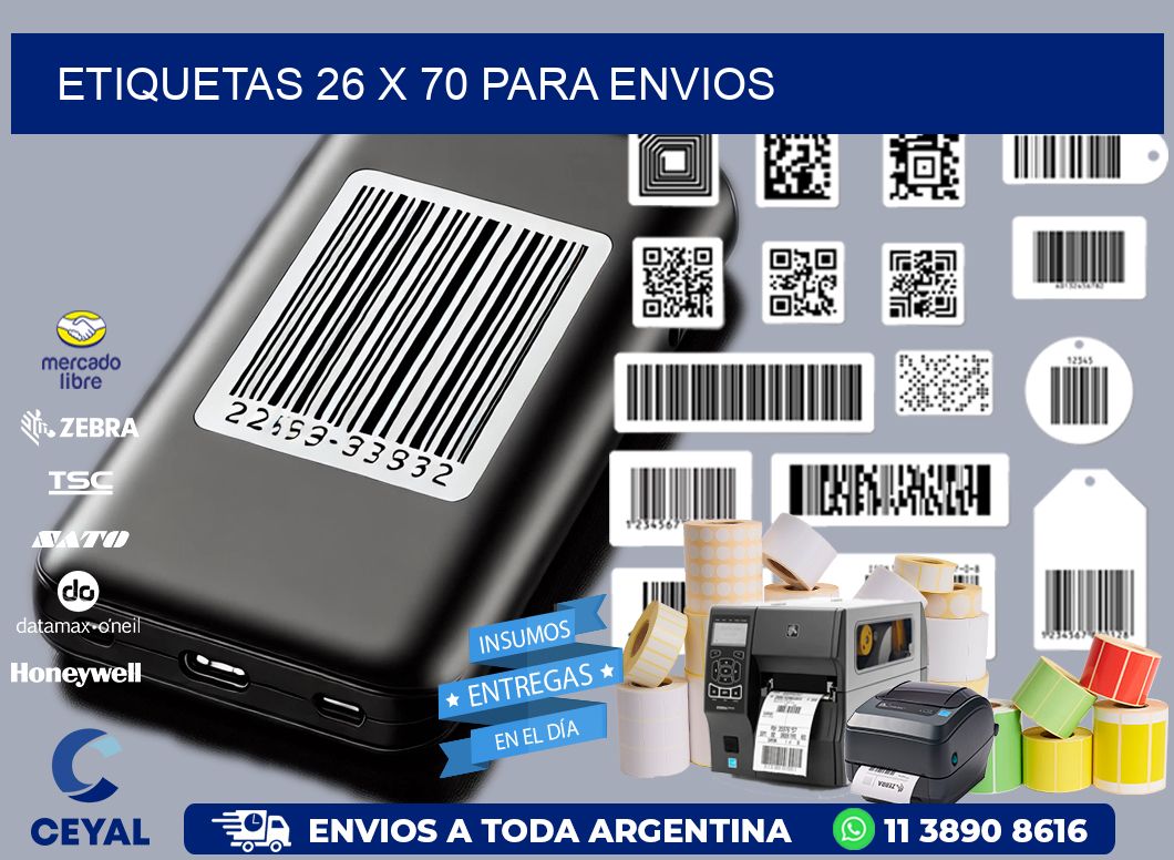 ETIQUETAS 26 x 70 PARA ENVIOS