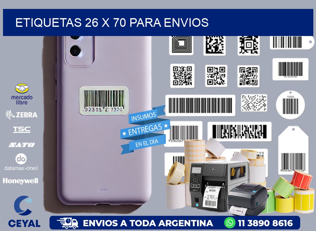 ETIQUETAS 26 x 70 PARA ENVIOS