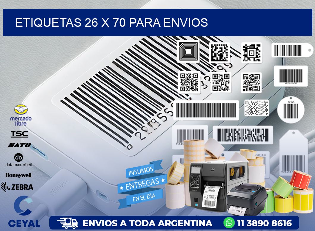 ETIQUETAS 26 x 70 PARA ENVIOS