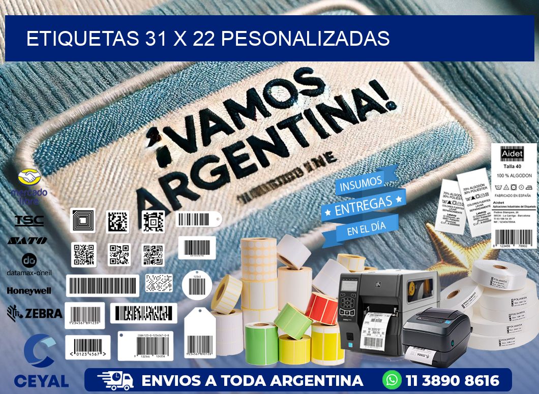 ETIQUETAS 31 x 22 PESONALIZADAS