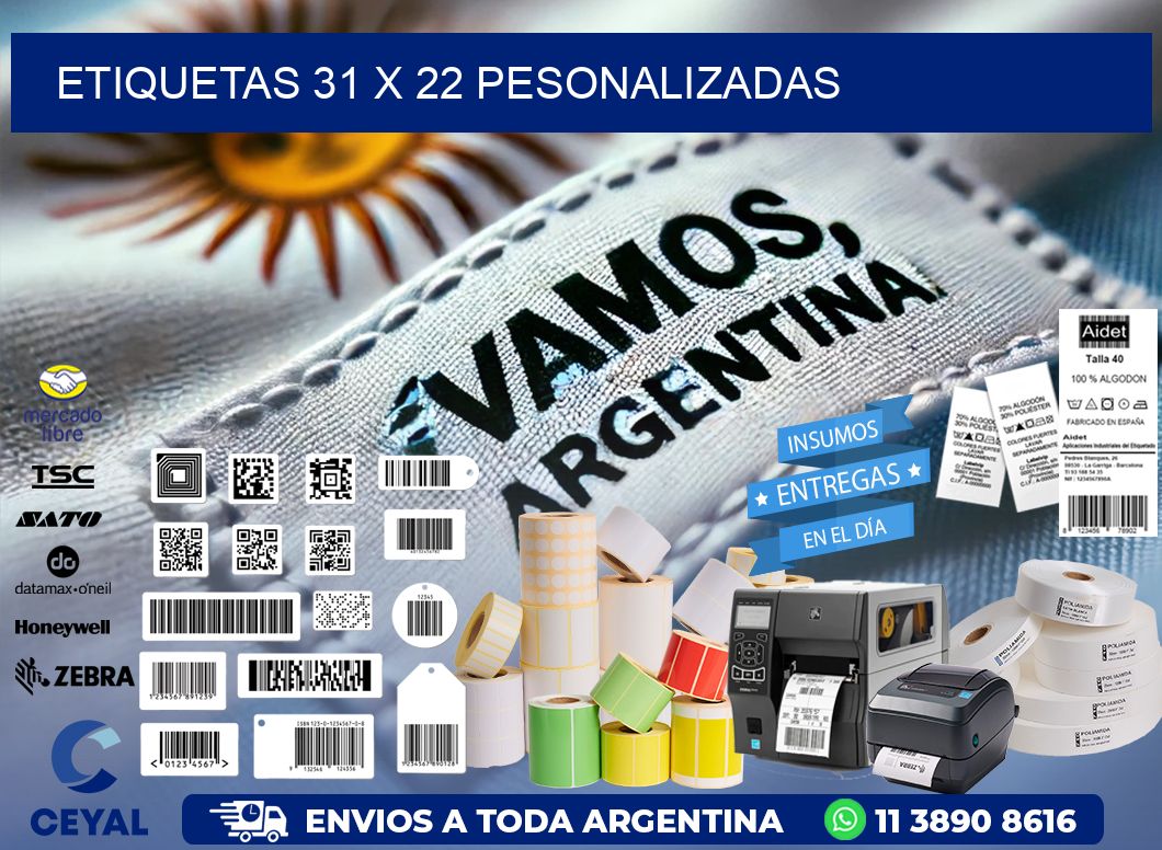 ETIQUETAS 31 x 22 PESONALIZADAS