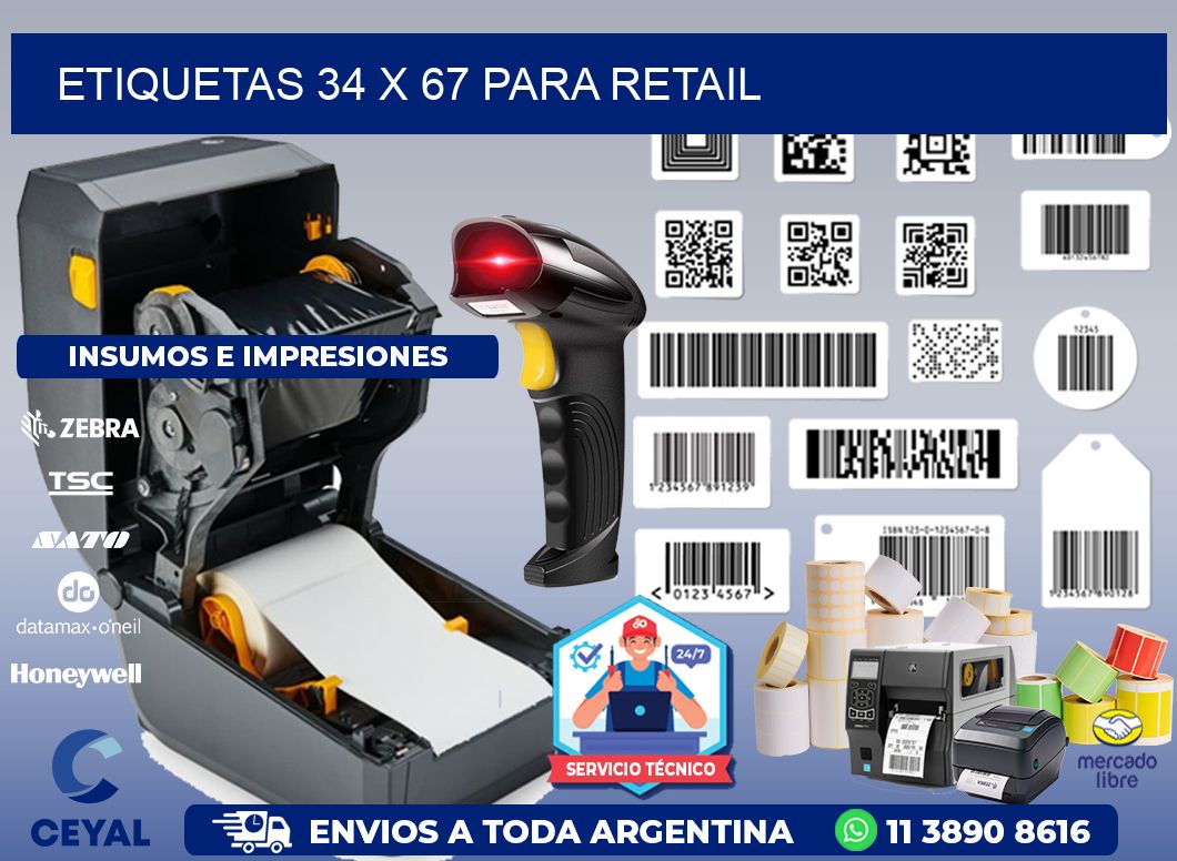 ETIQUETAS 34 x 67 PARA RETAIL