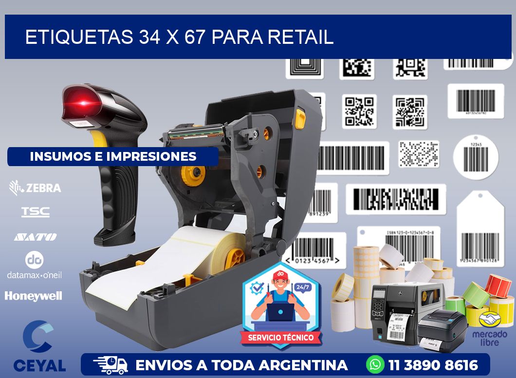 ETIQUETAS 34 x 67 PARA RETAIL