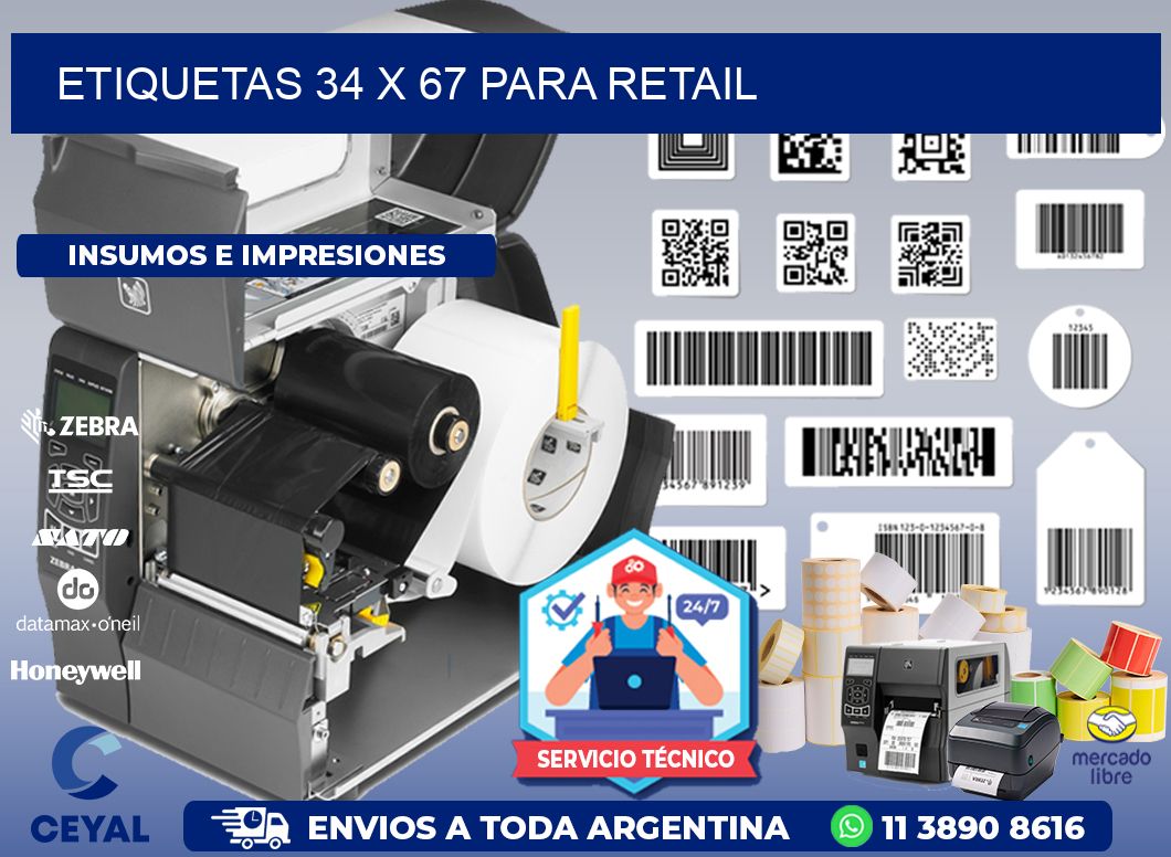 ETIQUETAS 34 x 67 PARA RETAIL