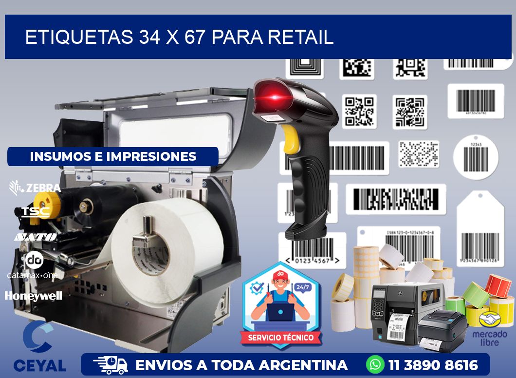 ETIQUETAS 34 x 67 PARA RETAIL