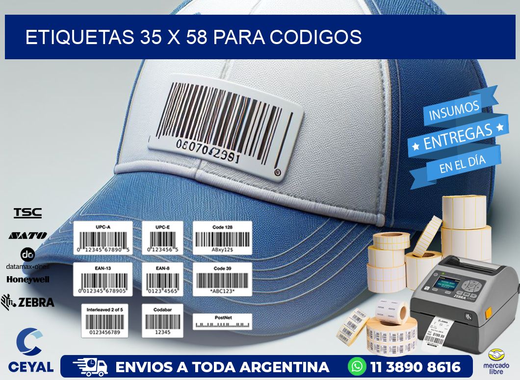 ETIQUETAS 35 x 58 PARA CODIGOS
