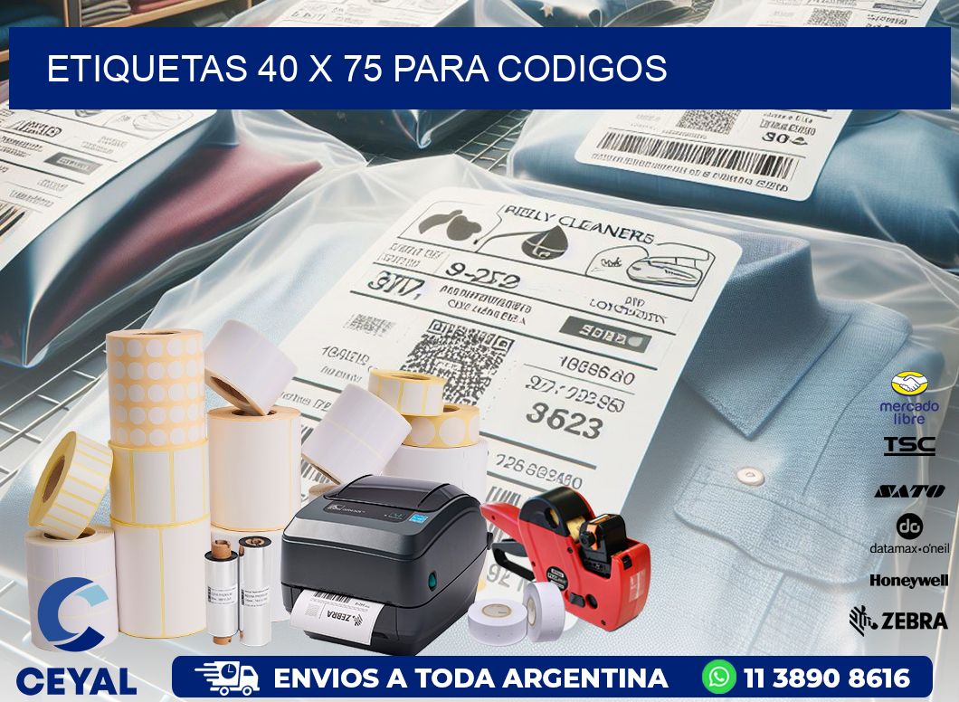 ETIQUETAS 40 x 75 PARA CODIGOS