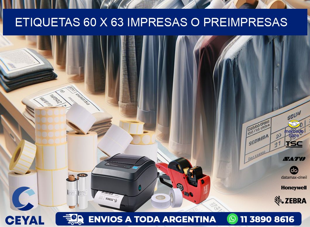 ETIQUETAS 60 x 63 IMPRESAS O PREIMPRESAS