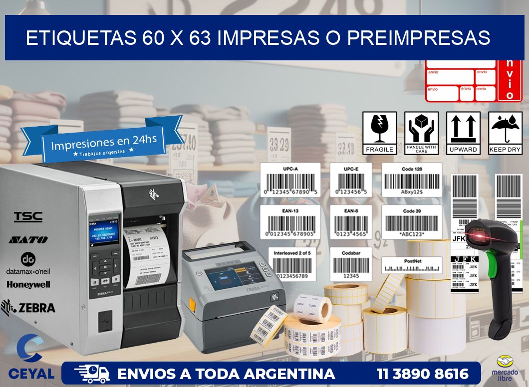 ETIQUETAS 60 x 63 IMPRESAS O PREIMPRESAS