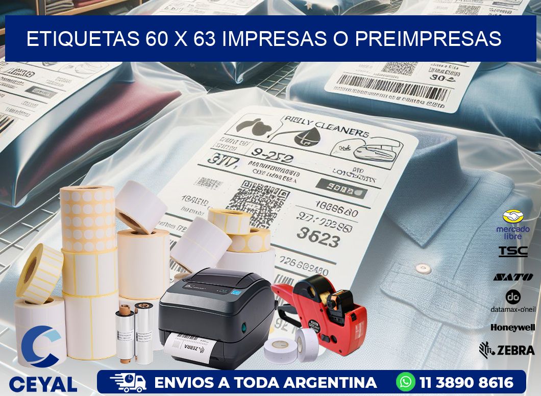 ETIQUETAS 60 x 63 IMPRESAS O PREIMPRESAS