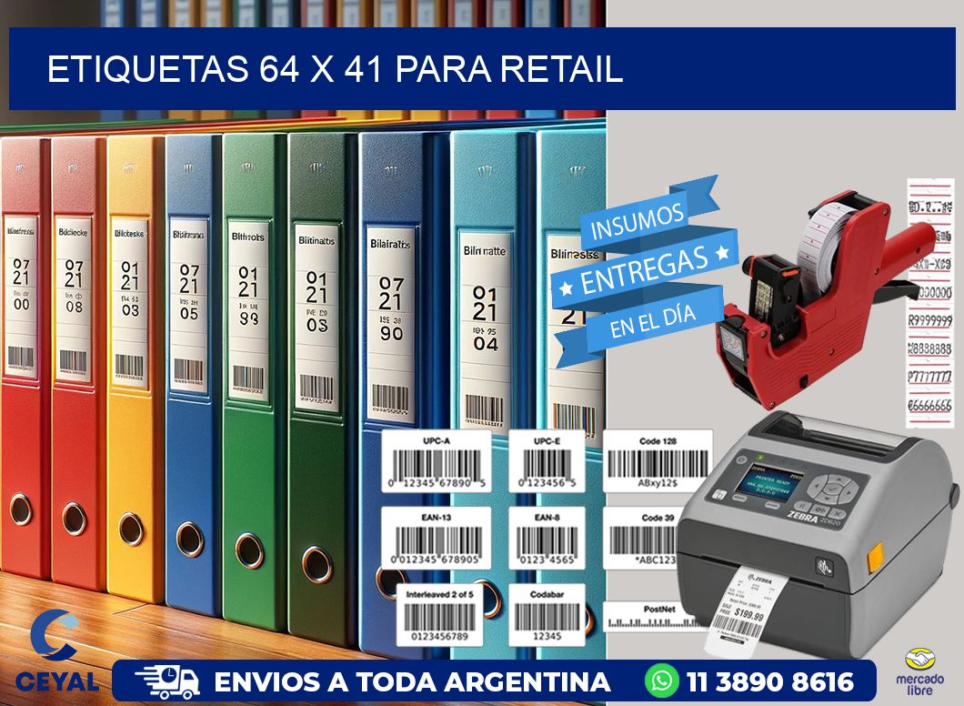 ETIQUETAS 64 x 41 PARA RETAIL