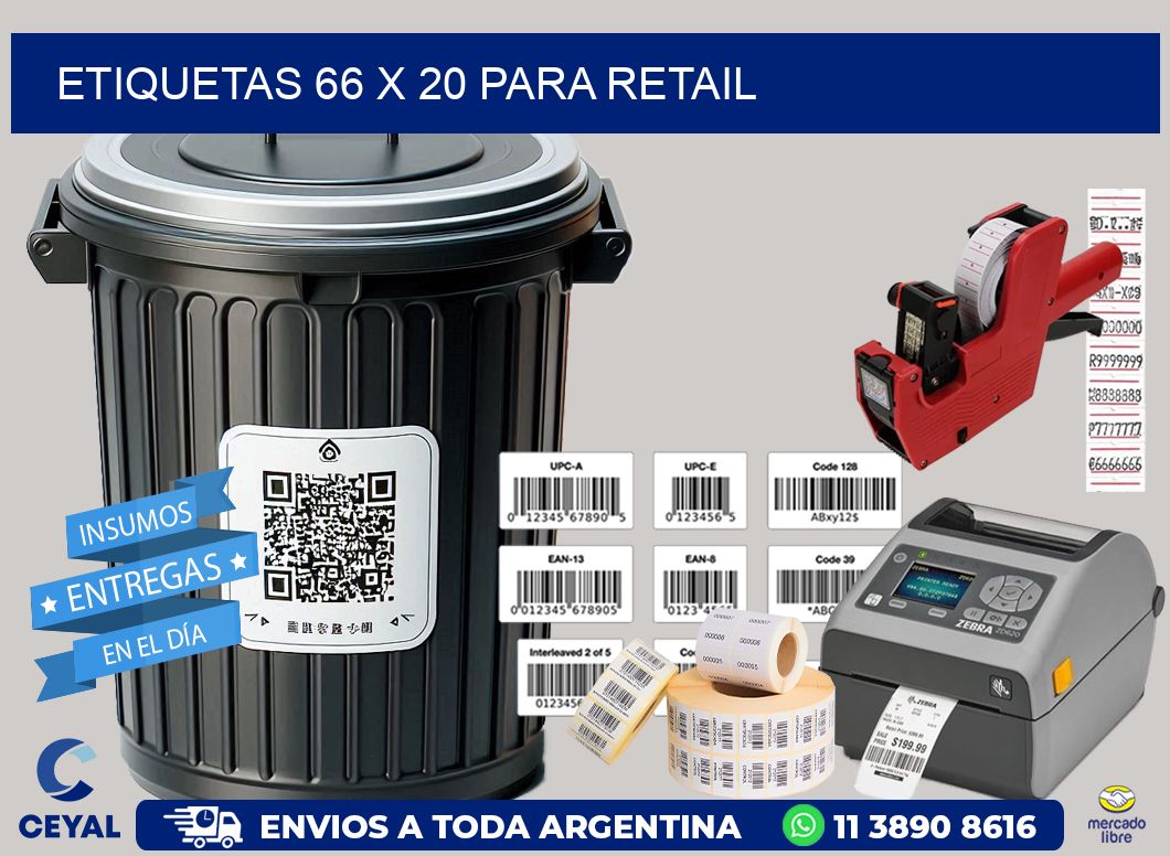 ETIQUETAS 66 x 20 PARA RETAIL